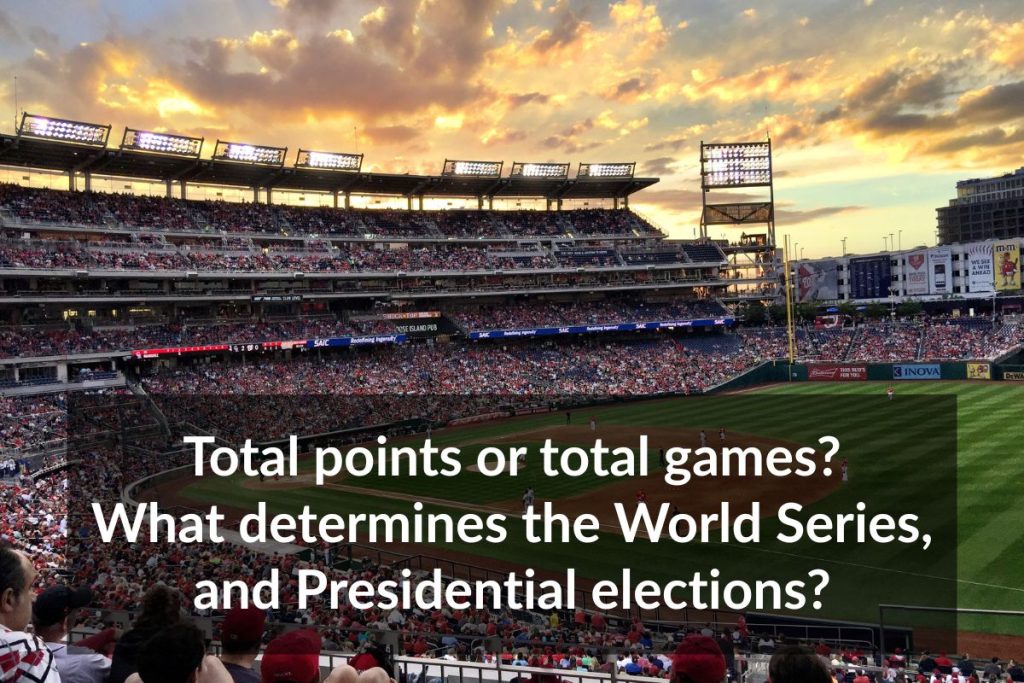 The electoral college is like the world series
