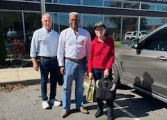 Lt. Col Allen West right outside the Thomas Thompson Emergency Services Center in Hendersonville County, NC with our host Jan Zeller and her husband Cecil.