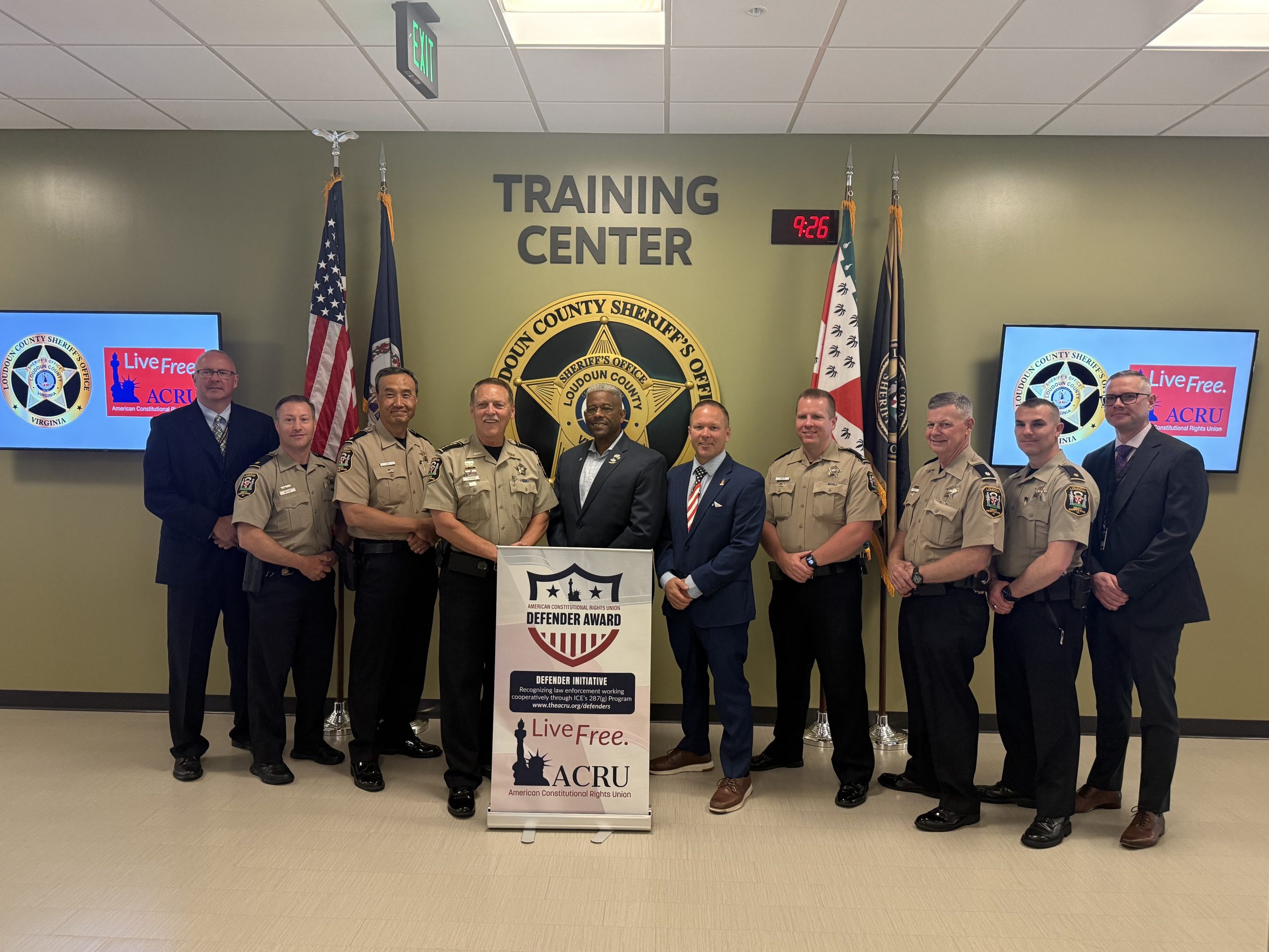 Loudoun County Sheriff and Officers with ACRU Exec Dir Lt. Col. Allen West and DHS Senior Counselor Keith Pearson Photo Jul 11 2025, 9 26 47 AM